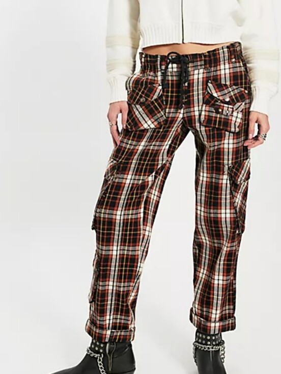 Free People Pants - Free People Plaid Tahiti